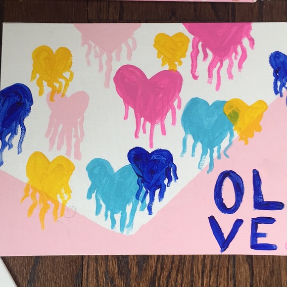 Set of 5 preppy canvas paintings - Picture 6 of 6